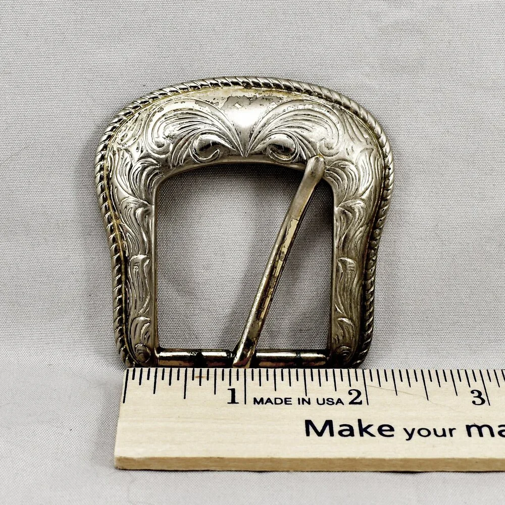 Vintage Belt Buckle Pin Buckle Western Filigree‎ Engraved Etched Gift